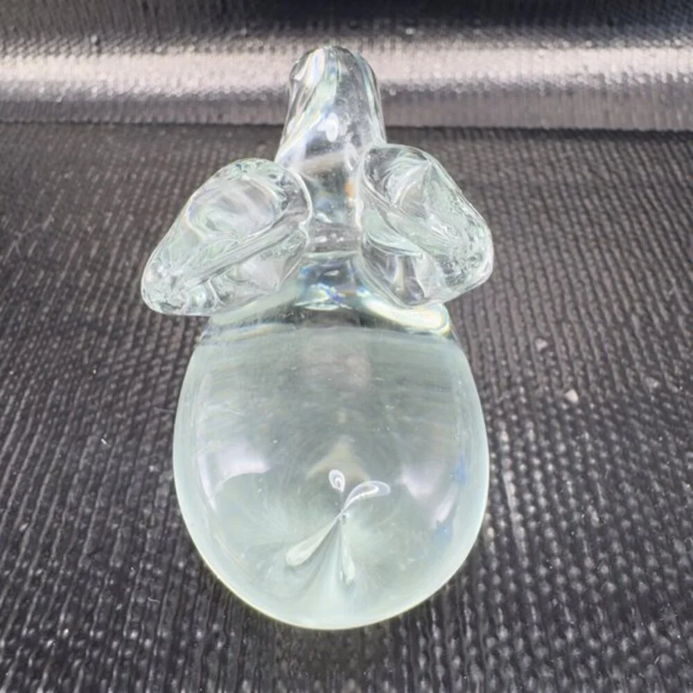 1980s Clear‎ Bunny Rabbit Small Glass Figurine Decorative Vintage Figure Decor